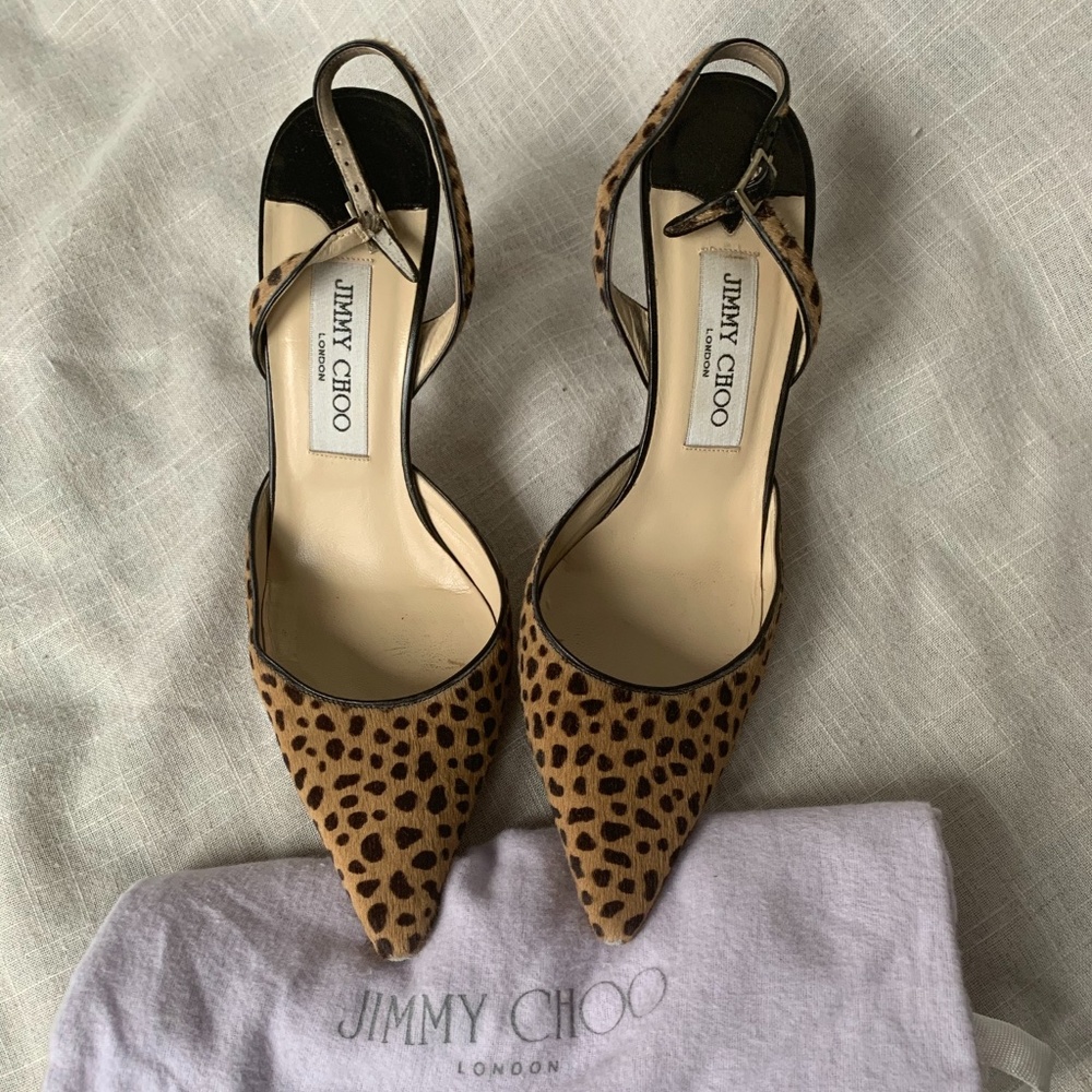 Jimmy Choo animal print slighback